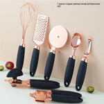 Toolavo Kitchen Household Peeler Gadget – Rose Gold Copper Plating 7PC Stainless Steel Kitchen Tool Set