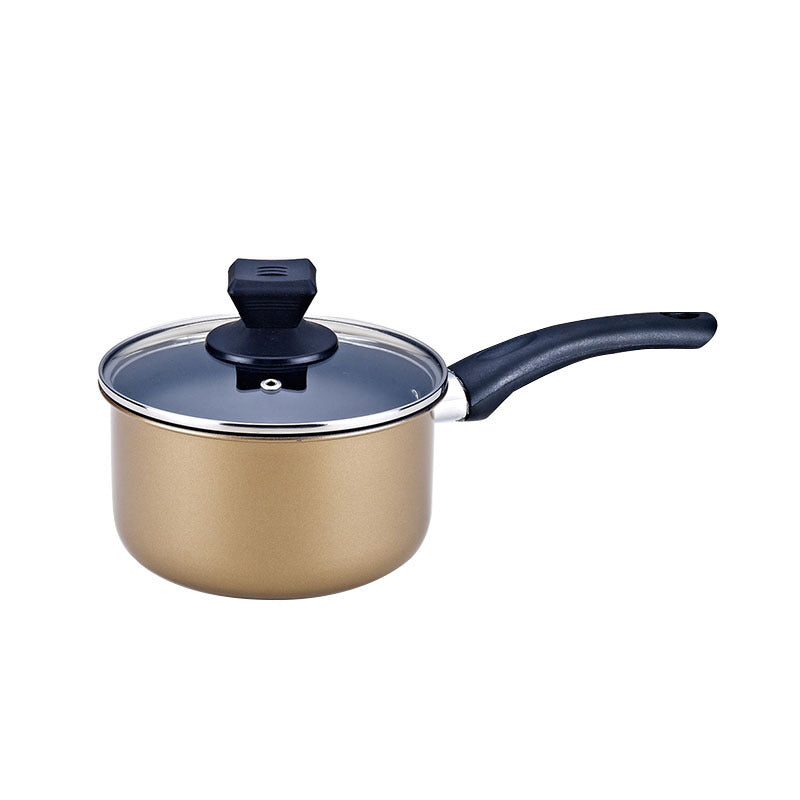 toolavo 3-Piece Cast Iron Cookware Set – Non-Stick Soup Pot, Milk Pot & Wok