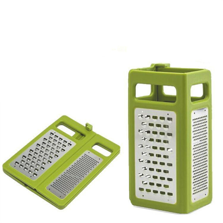Toolavo Foldable Steel Cheese Box Grater – 4-Sided Professional Slicer & Shredder for Cheese, Vegetables & Fruits