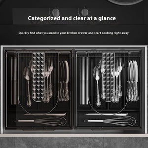 Toolavo Tableware Storage Box – Dustproof Kitchen Organizer with Cover for Utensils & Cutlery
