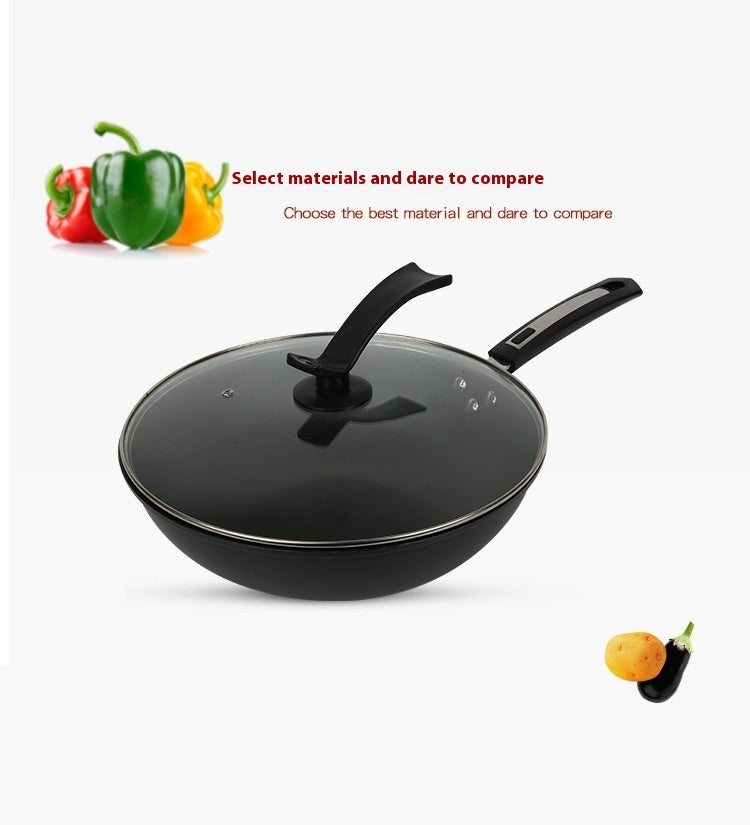 Toolavo Fine Iron Wok – Non-Coated Non-Stick Refined Iron Wok, Chinese Style, Multi-Size Options (30/32/34cm)