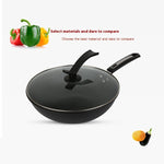 Toolavo Fine Iron Wok – Non-Coated Non-Stick Refined Iron Wok, Chinese Style, Multi-Size Options (30/32/34cm)
