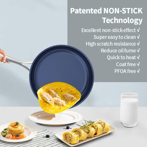 Toolavo Titanium Alloy Stainless Steel 10-Inch PFAS-Free Non-Stick Pan | Dishwasher & Oven Safe Cookware
