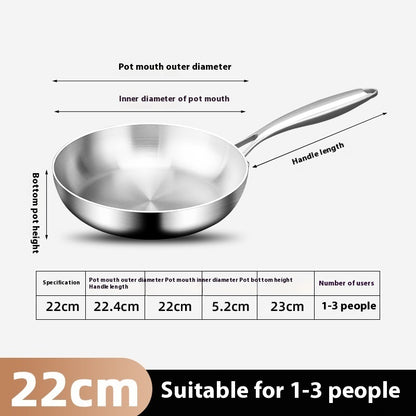 Toolavo 316 Stainless Steel Frying Pan with Foldable Handle – Non-Coated Multi-Layer Base, Induction & Gas Compatible, Modern Design (26–30cm) - Toolavo