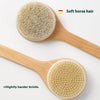 Toolavo Long Handle Pig Bristle Wooden Bath Brush – Soft & Hard Bristles for Body Scrub