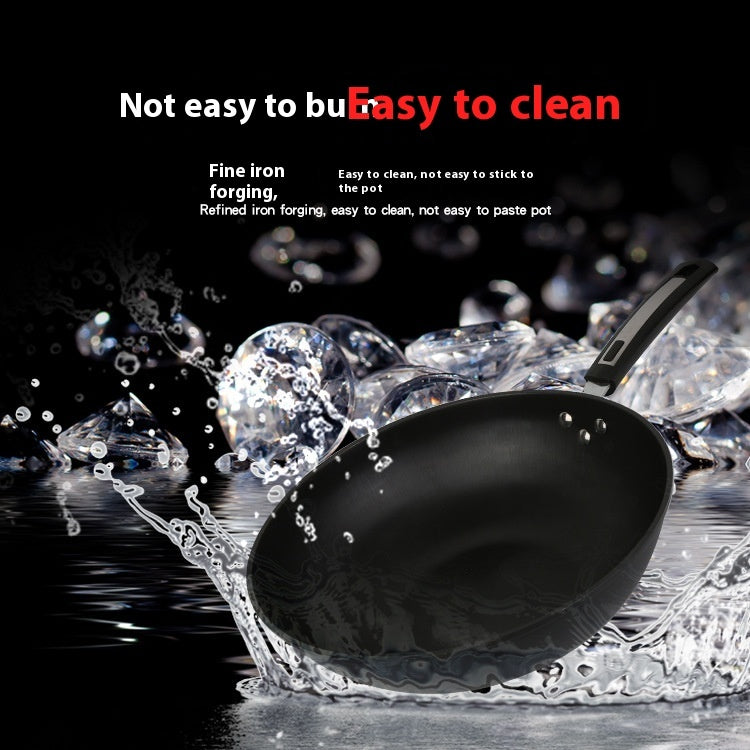 Toolavo Fine Iron Wok – Non-Coated Non-Stick Refined Iron Wok, Chinese Style, Multi-Size Options (30/32/34cm) - Toolavo