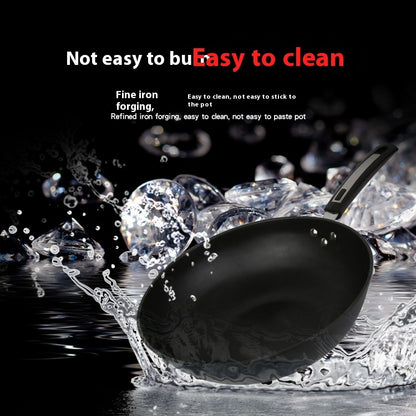 Toolavo Fine Iron Wok – Non-Coated Non-Stick Refined Iron Wok, Chinese Style, Multi-Size Options (30/32/34cm) - Toolavo