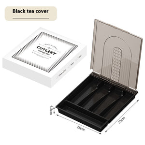 Toolavo Tableware Storage Box – Dustproof Kitchen Organizer with Cover for Utensils & Cutlery