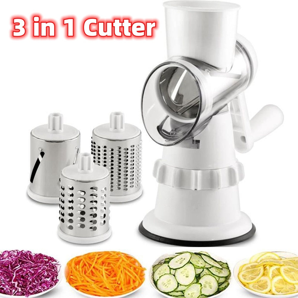 Toolavo 3-in-1 Vegetable Slicer – Manual Grater, Mandolin Shredder & Potato Cutter | Multi-Function Kitchen Gadget