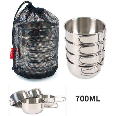 Toolavo 304 Stainless Steel Folding Bowl – Portable Collapsible Outdoor Camping Cup, Durable Picnic &amp; Hiking Bowl, 500ml / 700ml Options - Toolavo
