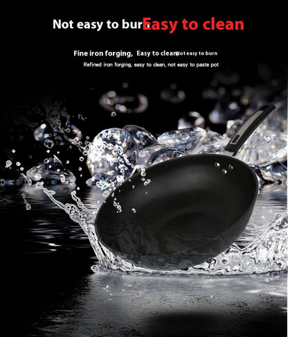 Toolavo Fine Iron Wok – Non-Coated Non-Stick Refined Iron Wok, Chinese Style, Multi-Size Options (30/32/34cm) - Toolavo