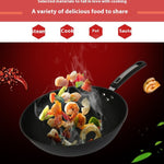 Toolavo Fine Iron Wok – Non-Coated Non-Stick Refined Iron Wok, Chinese Style, Multi-Size Options (30/32/34cm)