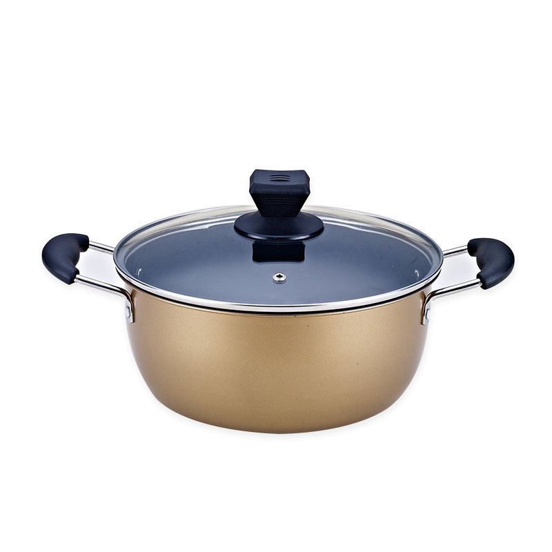 toolavo 3-Piece Cast Iron Cookware Set – Non-Stick Soup Pot, Milk Pot & Wok