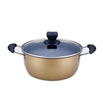 toolavo 3-Piece Cast Iron Cookware Set – Non-Stick Soup Pot, Milk Pot & Wok
