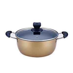 toolavo 3-Piece Cast Iron Cookware Set – Non-Stick Soup Pot, Milk Pot & Wok