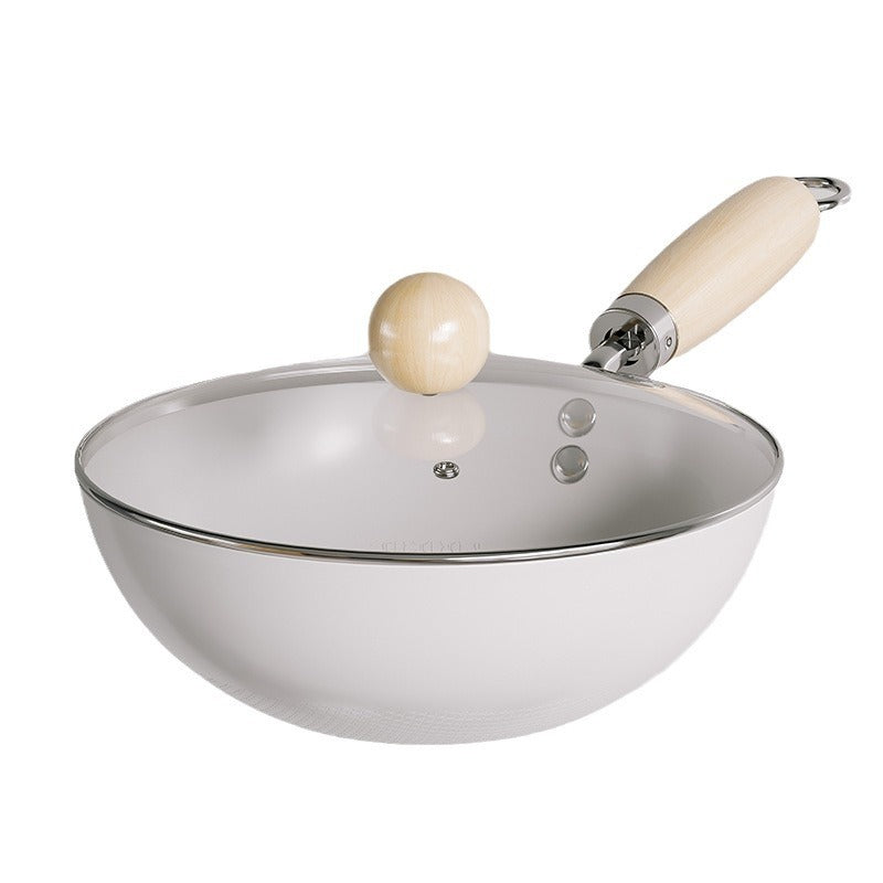 Toolavo Electric Stone Pan – Non-Stick Ceramic Pan with Glass Lid, Flat Bottom Multi-Layer Base, Single-Person Gourmet Cooking (20cm / 24cm) - Toolavo