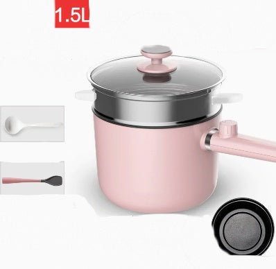 Toolavo Mini Hot Pot Portable Electric Cooking Pot – 1.5L Non-Stick, 600W Small Cooker with Steaming & Frying Function | Travel, Dorm & Compact Kitchen Appliance - Toolavo