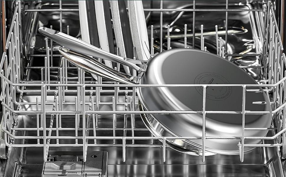 Toolavo Titanium Alloy Stainless Steel 10-Inch PFAS-Free Non-Stick Pan | Dishwasher & Oven Safe Cookware