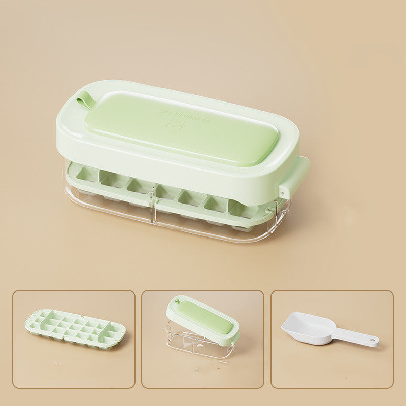 Toolavo Ice Cube Tray with Storage Box & Shovel – High-Capacity Food-Grade Ice Box for Quick Freezing & Easy Release