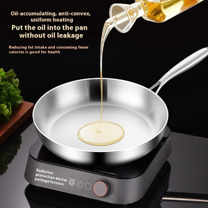 Toolavo 316 Stainless Steel Frying Pan with Foldable Handle – Non-Coated Multi-Layer Base, Induction & Gas Compatible, Modern Design (26–30cm) - Toolavo