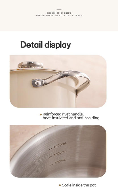 Toolavo Stainless Steel Pot 4-Piece Set – Non-Stick, Easy-Clean Cookware for Gas & Induction Cooking, Includes Saucepans, Casseroles & Steamer - Toolavo