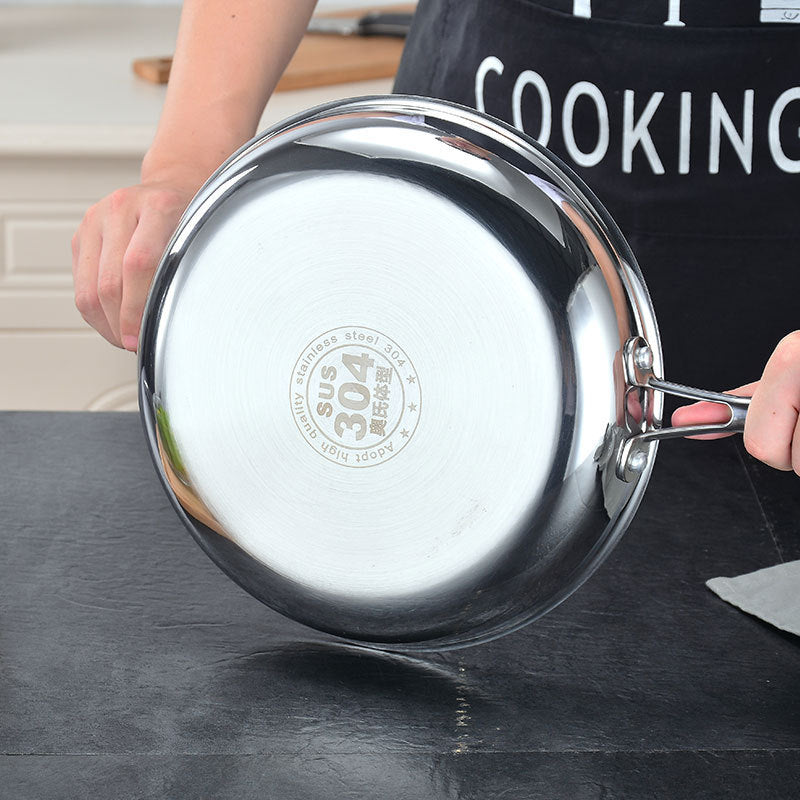 Toolavo Stainless Steel Frying Pan – Non-Stick Kitchen Cookware, Less Lampblack, Durable & Easy to Clean