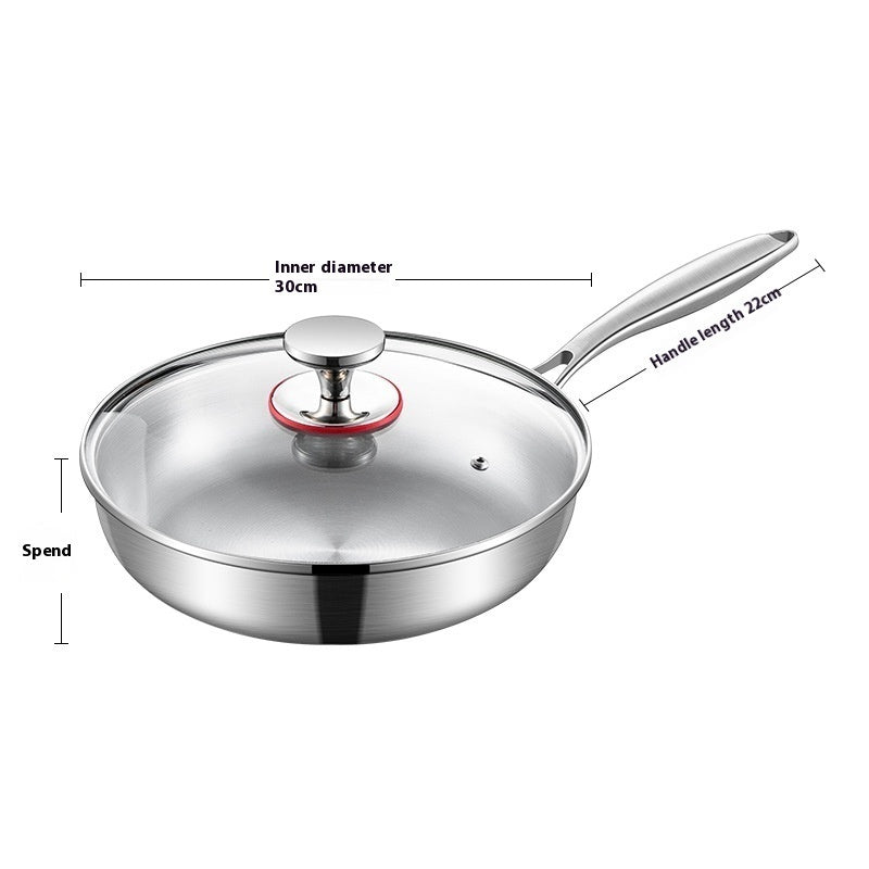 Toolavo 316 Stainless Steel Honeycomb Non-Stick Pan – Durable Multi-Layer Frying Pan with Glass Cover - Toolavo