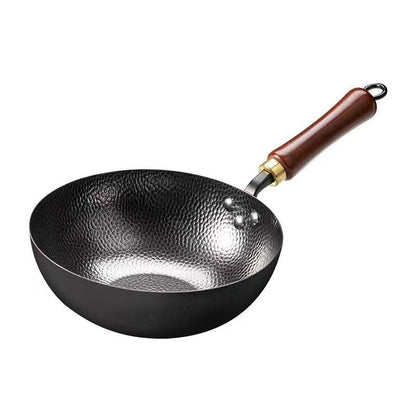 toolavo Non-Coated Non-Stick Pan – Refined Iron Wok for Baby Food & Household Cooking, Multiple Sizes & Lids - Toolavo