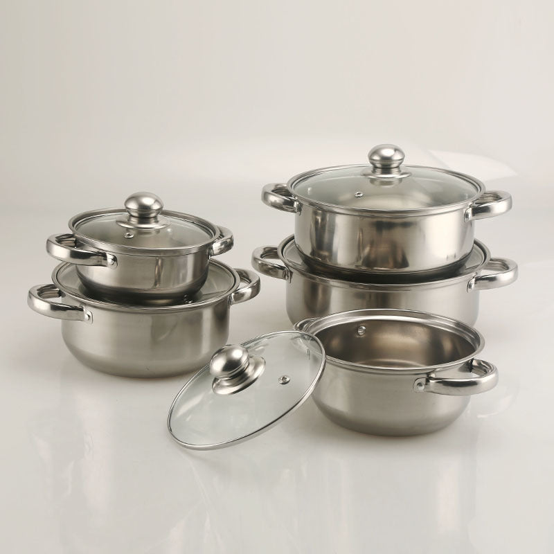 Toolavo Stainless Steel Wire Handle Milk Pot & Soup Pot Steamer 16-Piece Set – Smokeless Cookware for Home Kitchen - Toolavo