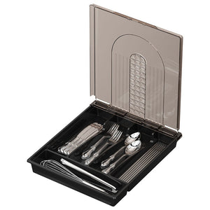 Toolavo Tableware Storage Box – Dustproof Kitchen Organizer with Cover for Utensils & Cutlery