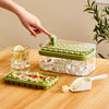 Toolavo Press Ice Tray with Box & Scoop – Food-Grade Refrigerator Ice Cube Maker (32/64 Grid Options)