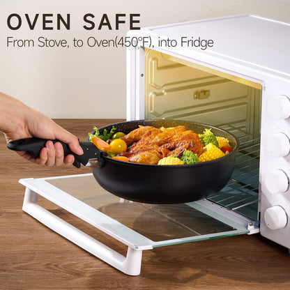 Toolavo Six-Piece Detachable Handle Pot Set – Space-Saving Non-Stick Cookware with Removable Handles, Multi-Purpose Pots for Gas & Induction Cookers - Toolavo