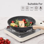 Toolavo JEETEE 8-Inch Nonstick Frying Pan – Stone Coating Omelette Skillet with Heat-Resistant Handle | Induction Compatible