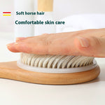 Toolavo Long Handle Pig Bristle Wooden Bath Brush – Soft & Hard Bristles for Body Scrub