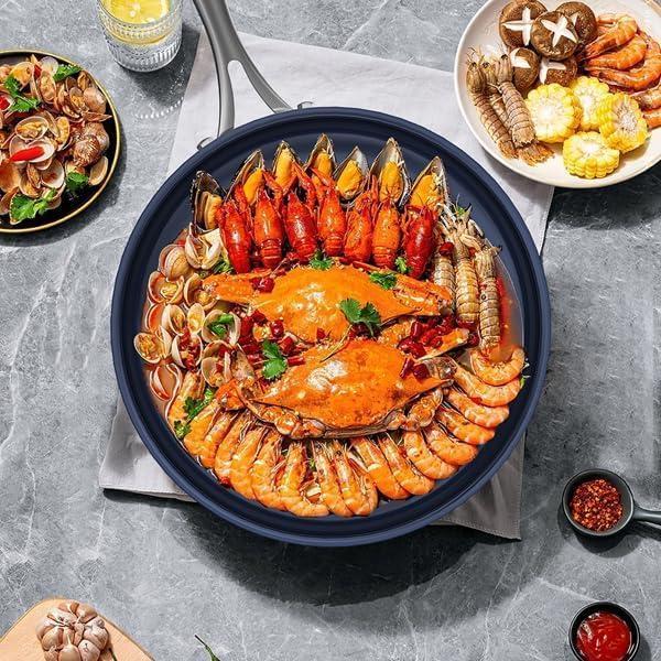 Toolavo Titanium Alloy Stainless Steel 10-Inch PFAS-Free Non-Stick Pan | Dishwasher & Oven Safe Cookware