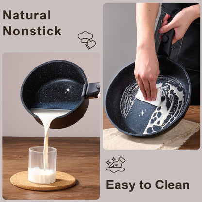 Toolavo Six-Piece Detachable Handle Pot Set – Space-Saving Non-Stick Cookware with Removable Handles, Multi-Purpose Pots for Gas & Induction Cookers - Toolavo