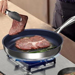 Toolavo Titanium Alloy Stainless Steel 10-Inch PFAS-Free Non-Stick Pan | Dishwasher & Oven Safe Cookware