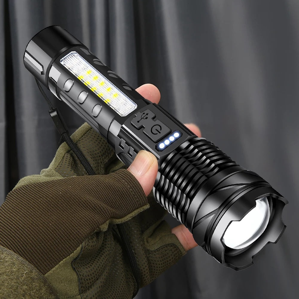 Toolavo White Laser Waterproof Flashlight – 5000mAh Rechargeable Strong LED Light for Outdoor, Camping & Diving