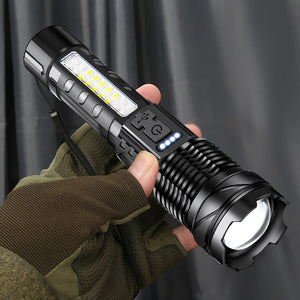 Toolavo White Laser Waterproof Flashlight – 5000mAh Rechargeable Strong LED Light for Outdoor, Camping & Diving
