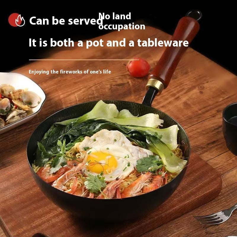 toolavo Non-Coated Non-Stick Pan – Refined Iron Wok for Baby Food & Household Cooking, Multiple Sizes & Lids - Toolavo