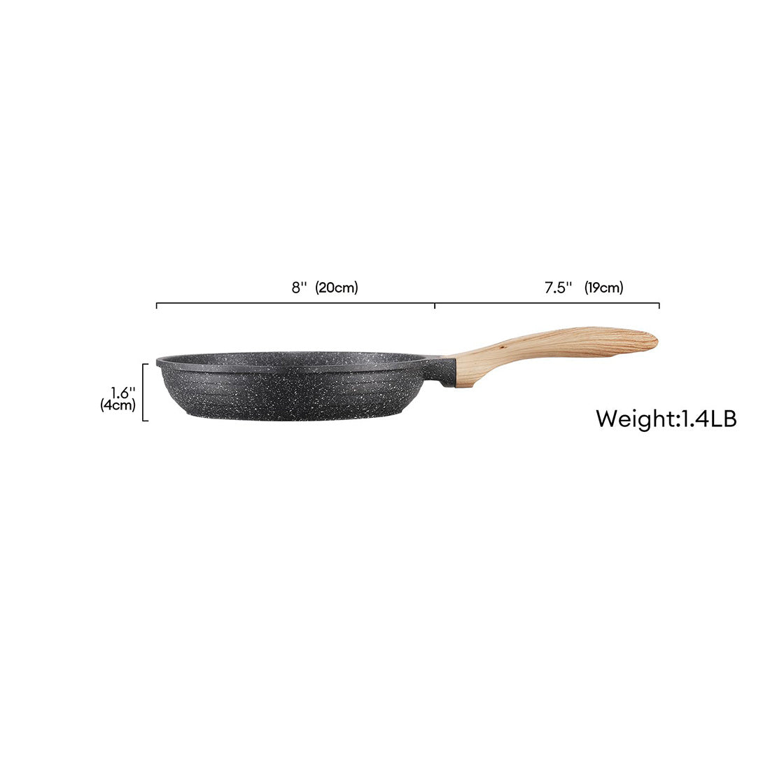 Toolavo JEETEE 8-Inch Nonstick Frying Pan – Stone Coating Omelette Skillet with Heat-Resistant Handle | Induction Compatible