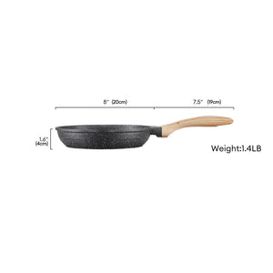 Toolavo JEETEE 8-Inch Nonstick Frying Pan – Stone Coating Omelette Skillet with Heat-Resistant Handle | Induction Compatible