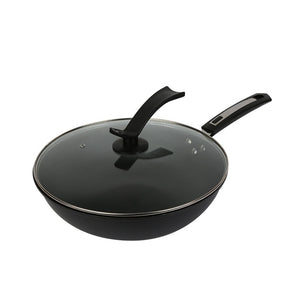 Toolavo Fine Iron Wok – Non-Coated Non-Stick Refined Iron Wok, Chinese Style, Multi-Size Options (30/32/34cm)