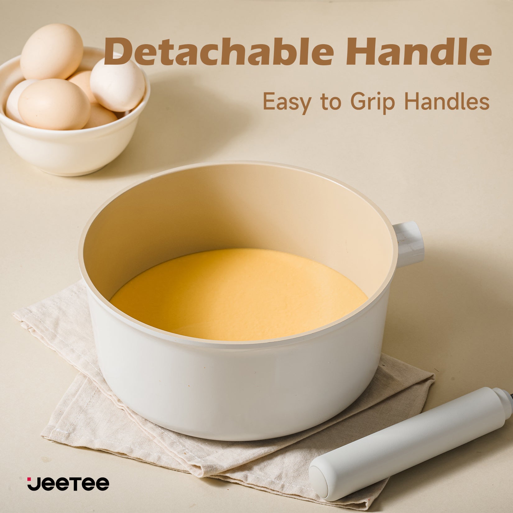 toolavo 2 Piece Aluminum Mini Pots with Detachable Handles & Glass Lids – Space-Saving, Non-Toxic, Multi-Stove Compatible - Toolavo